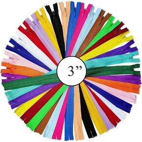 KGS Invisible Zippers for Sewing | 20 Zippers/Pack | 20 Assorted Colours | Size: 15 Inch | Hidden Zippers for Dresses, Skirts, Pillows and Sewing Craft