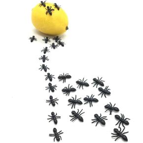 BHBUY 100PCS MINI ANTS ANTS TOY Plastic Toy Figure مزحة ألعاب عيد ميلاد هالوين (0.6 بوصة)