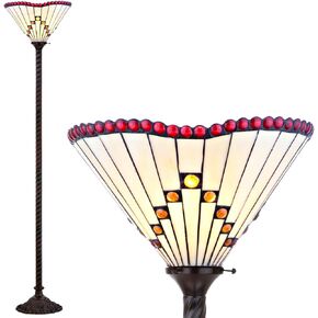 JONATHAN Y JYL8000A Smith Tiffany-Style 70.5" Torchiere LED Floor Lamp, Tiffany, Traditional, Art Nouveau Style, Elegant, Office, Living Room, Family Room, Dining Room, Bedroom, Foyer, Bronze