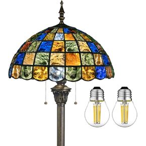 Tiffany Floor Lamp-Stained Glass Tiffany Style Floor Lamps with Natural Shell and Amethyst,70in high Antique Tiffany Standing Reading Light for Corner Bedroom Home Office in Saudi Arabia