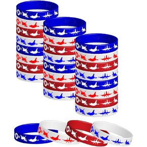 CupaPlay 48PCS Fighter Silicone Rubber Bracelet Airplane Military Aircraft Fighter Jet Plane Theme Party Favor Supply Decoration