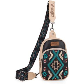 Wrangler Sling Bag for Women Aztec Crossbody Bags Fanny Pack Chest Bag Purse in Kuwait