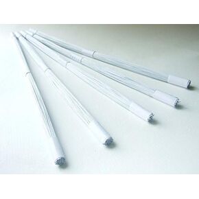 Gauge 24 "سلك جذع الأزهار طويلة 12" زخرفة الحرفية تزود اللون الأبيض 100 PCS. لكل حزمة.