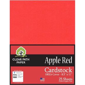 Clear Path Paper Dark Red Cardstock - 8.5 x 11 inch - 80Lb Cover - 50 Sheets