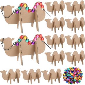 24 Pack Vbs 2024 Beach Camel Craft Pack, Corrugated Paper DIY Camel Craft with Colored Crystal Diamonds and Rope, Rock Beach Vbs Arts for Home Party Decoration Project
