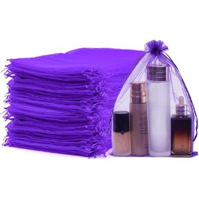 Meowoo 100pcs أكياس أورجانية بيضاء ، 3 × 4in أكياس صغيرة شبكية ، وأكياس الهدايا الشبكية الرباطية للمجوهرات ، والحلوى ، والكرز ، والأكياس ، والمهرجانات ، وصابون الحمام ، والمكياج الأورجانزا ، ولف لوازم الالتفاف