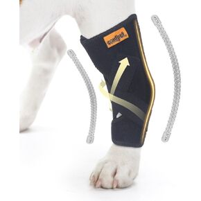 Innovative X-Strap Dog Leg Brace for Hind Hock Joint, Dog Leg Support Wrap with Metal Strips, Dog Leg Warmer Sleeve to Prevent Licking, Dog Sprains, Arthritis, ACL, Medium