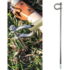Dog Tie Out Stake - Stainless Steel Heavy Duty Dog Stake for Outside, Dog Anchor for Dog Tie Out Cable for Yard, Free Swivel Dog Stake Camping Gear for Small Dog Up to 20 lbs (12 Inch)