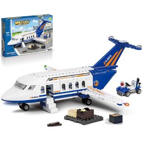 City Passenger Airplane Building Set,Plane Building Blocks with Plane Trailer, Luggage Truck,Planes Model Toys Gifts for Kids Boys Girls 226PCS