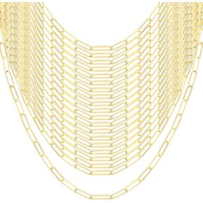 Quelay 20pcs Paperclip Chain Necklace Plated Chains Bulk Alloy Link Cable Necklace for Jewelry DIY Making Supplies Accessories