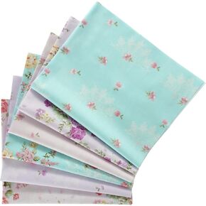Misscrafts 6pcs Craft Fabric Bundle 100% Cotton Quilting Fabric 18x22 Inches Squares Multicolored Different Pattern for Patchwork DIY Sewing Scrapbooking Rose