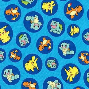 Robert Kaufman Pokemon Blue Character Bubbles