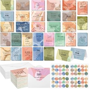120 Pack Christian Greeting Cards Bulk Religious Motivational Encouragement Cards with Envelopes and Stickers 30 Inspirational Bible Verse Design, 4 x 6''(Scenery)