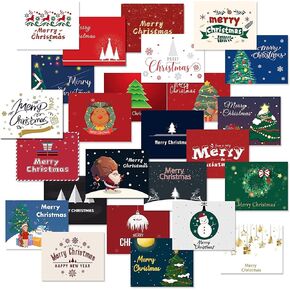 50pcs Modern Christmas Cards, Blank Cards with Envelopes, 4.2 x 5.5 Inches, Merry Christmas (25 Funny Designs)