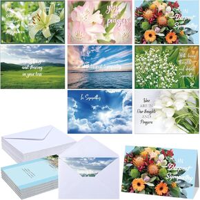 32 Pcs Sympathy Cards with Scripture Religious Bereavement Cards Assorted Religious Sympathy Cards with Envelopes Faith Based Condolence Cards to Express Your Condolences