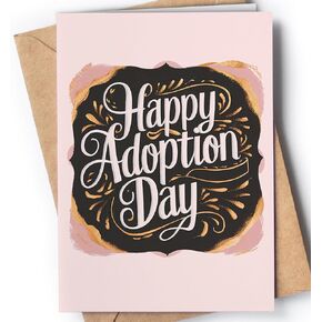 Adoption Card - Happy Adoption Day Card for Children, Daughter, Son or Baby Girl or Boy - Adoption Finalization Greeting Card Present from Adoptive Parents - Adoption Card from Bonus Parents