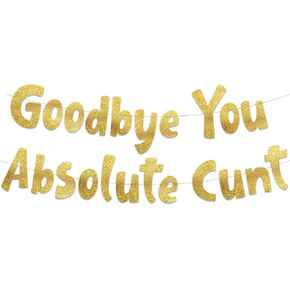Going Away Party Gold Glitter Banner – Funny Farewell Party Decorations – We Will Miss You – Retirement Party – New Job Change – Moving Party Supplies, Ideas, and Gifts