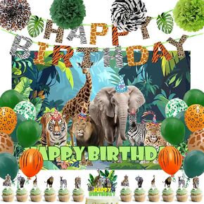 Jungle Safari Birthday Party Decorations Safari Animal Theme Party Supplies for Boys Girls Wild Jungle Theme Decorations Safari Theme birthday Decorations