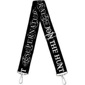Purse Strap Supernatural Join The Hunt Icons Logo Pentagrams Black White 2 Inches Wide