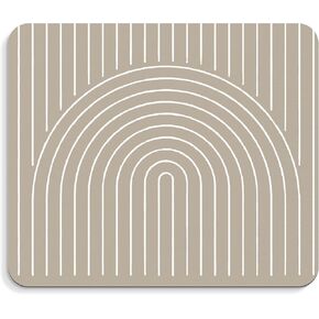 Beige Boho Mouse Pad - Abstract Art Mousepad, Boho Office Mouse Pad, Boho Rainbow Desk Mouse Pad, Boho Desk Decor, Boho Gifts for Women, Rainbow Gifts, Coworker Gifts, 9.5x8 Inches