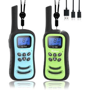 QUOLIX Walkie Talkies for Kids 3 Pack, Rechargeable Kids Walkie Talkies Toy for 3-12 YrO Boys, Long Range Walkie Talkie with 22 Channels & Flashlight Birthday Gifts for Kids Outdoor Adventure