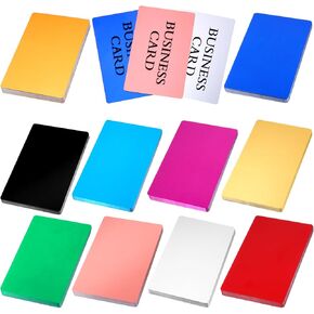 cobee 300PCS Metal Business Card Blanks,3.4x2.2Inch Multipurpose Aluminum Sheet Engraving Colorful DIY Laser Business Card Blanks for CNC Engraver