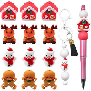 3D Animal Silicone Beads for Keychain Making, 12 PCS Silicone Focal Beads for Pen, Silicone Loose Beads for Bracelet Necklace Lanyard Jewelry and Handmade Crafts Making