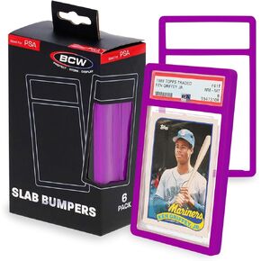 BCW Graded Card Slab Bumpers - Black | TPE Edge Protectors for PSA Slabs | Secure Fit & Easy Grip | Pack of 6 Bumpers for PSA-Graded Card Cases | Collector-Grade Protection for Card Slabs