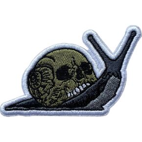 Skull Snail Patch, Size 3" Sew On Patches, Skull Embroidery Fabric Patches for Clothes Jeans Backpacks Hat, Applique Patches, Embroidery Iron On Patches for Clothes, Gift for Boys Girls Adults