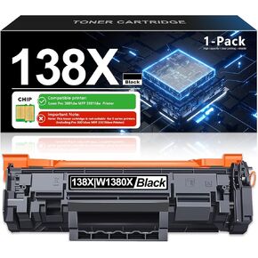 138x خرطوشة حبر أسود عالية العائد: W1380X 138X TONER 1-PACK بديل لـ HP 138X TONER 138A W1380A TONRER يعمل مع LASER PRO 3001DW LASER PRO MFP 3101FDW INK