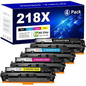 218X Toner Cartridge 4 Pack High-Yield W2180X Replacement for HP 218X 218A Toner Works with Color Pro 3201dw; Color Pro MFP 3301cdw, 3301fdw, 3301sdw Color Pro 3201, MFP 3301 Series