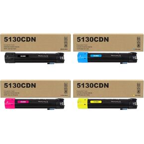BUEGOO 5130CDN 330-5851 330-5850 330-5843 330-5852 Toner Cartridge Compatible with Dell 5120CDN 5130CDN 5140CDN Printers(Black Cyan Magenta Yellow,4 Pack)