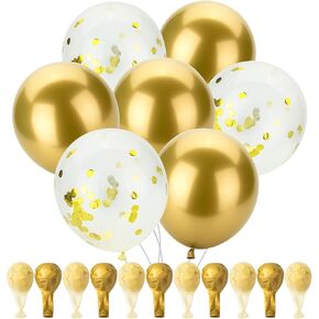Mr. Pen- Metallic Balloons, 12 Inch, 54 Pack, Metallic Gold Balloons & Gold Confetti Balloons for Birthday Party, Balloon Arch Balloons, Kids' Party Balloons, Gold Balloons, Gold Metallic Balloon