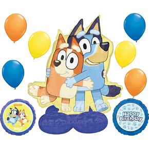 Anagram Giant 49" Bluey and Bingo Airloonz Birthday Party Supplies Air-Filled Foil Balloon Bouquet Decorations