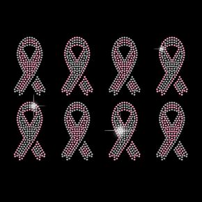 SUPERDANT Iron on Rhinestone Pink Ribbons Heat Transfer for Breast Cancer Awareness T-Shirt Crystal Decor Clear Bling DIY Patch Clothing Repair Hot Fix Applique for Clothing Vest Shoes Hat Jacket