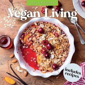 Red Robin 2025 Vegan Living Monthly Wall Calendar | 12" x 24" Open | Premium Thick & Sturdy Paper | Hangable 12 Month Calendar | Plastic Free | 4 Month Transition Page for 2024