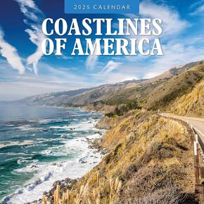 Red Robin 2025 Coastlines of America Monthly Wall Calendar | 12" x 24" Open | Premium Thick & Sturdy Paper | Hangable 12 Month Calendar | Plastic Free | 4 Month Transition Page for 2024