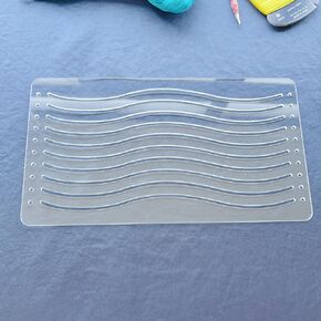 Acrylic Sashiko Stencil, Wavy Pattern for Hand Quilting and Embroidery (1.5 cm Wavy Pattern)