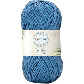 Troyarn Twisted Raffia Yarn for Crafting and Design,Raffia for Creative Projects, Soft Beach Bag,Hat, Hand Knitting Handbags Medium(4) 100% Polyester / 3.52 Oz(100g)/109 Yd (100m)(11821 - Khaki)