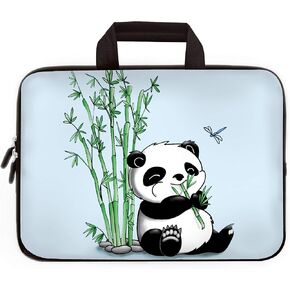 11" 11.6" 12" 12.1" 12.5 Inch Laptop Carrying Bag Case Notebook Ultrabook Bag Tablet Cover Neoprene Sleeve Briefcase Bag Compatible with Samsung Google Acer HP DELL Lenovo Asus(Cute Panda)