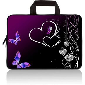 11" 11.6" 12" 12.1" 12.5 Inch Laptop Carrying Bag Case Notebook Ultrabook Bag Tablet Cover Neoprene Sleeve Briefcase Bag Compatible with Samsung Google Acer HP DELL Asus(Butterfly & Heart)