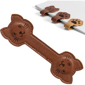 Magnetic Bookmarks, Personalized Leather Bookmark Magnet, Magnetic Bookmarks for Kids Men Women Teacher, Magnet Bookmark Clips Practical Reading Small Gift for Book Lovers (Paw, Light Brown)