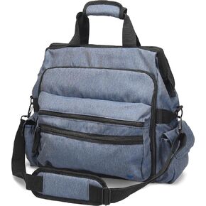 Nurse Mates Ultimate Nursing Bag | Multiple Compartments | Interior Laptop Compartment | Durable Zippers | Denim