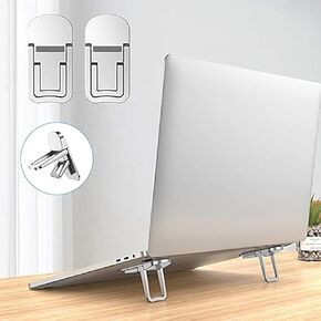Portable Invisible Laptop Stand for Asus VivoBook EeeBook Zenbook ExpertBook Transformer Book ASUSPRO Laptop，Aluminum Alloy Mini Foldable Self-Adhesive Laptop Stand with 2 Adjustable Angles for Desk