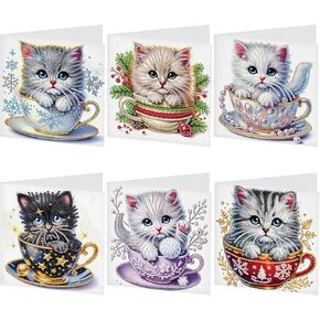 Focart Diamond Painting Greeting Card Kit, Special Shaped Diamonds Painting, DIY Handcraft for Relatives and Friends with Wishes,Unique Design Crafting for Birthday or Holiday Cards