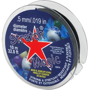 Stretch Magic Bead & Jewelry Cord .5mmX10m, Black 6 x 3.5 x 1