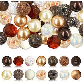 50Pcs Chunky Bubblegum Beads, 20mm Chunky Bubble Gum Beads for DIY Beadable Pens Bracelets Necklaces Keychains Jewelry Making (Pink&Green)