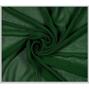 MDS Pack of 5 Yard Chiffon Fabric, Sheer Soft Draping Fabric Bolt for Wedding Party Backdrop Arch Decoration, Apparel Bridal Dress Sewing DIY Crafts Solid Gauze Fabrics 44" Wide - Hunter Green