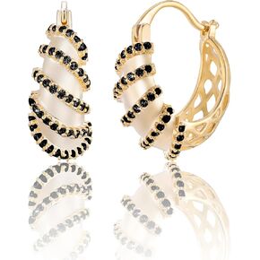 14K Glod Hoop Rhinestone Earrings for Women Costume Jewelry in Kuwait
