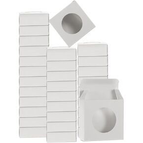 uxcell 32Pcs Soap Packaging Boxes 3x3x1.2 Inch Kraft Soap Box Mini Soap Present Treat Gift Box for Bakery Candy Packaging Jewelry Display (White)
